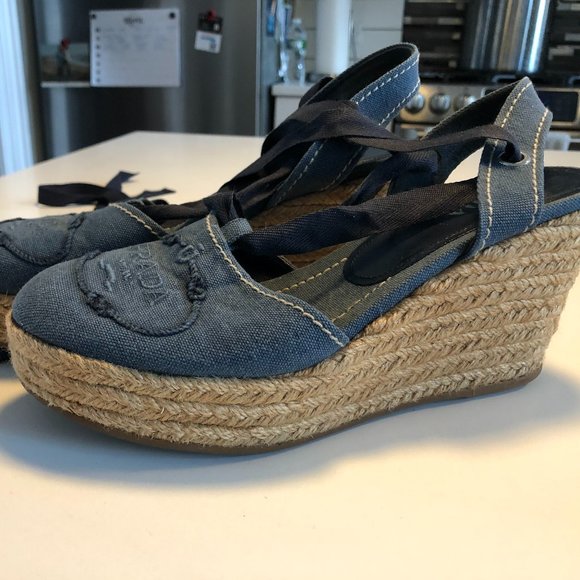 Prada Espadrille Wedges in Denim - Picture 5 of 8